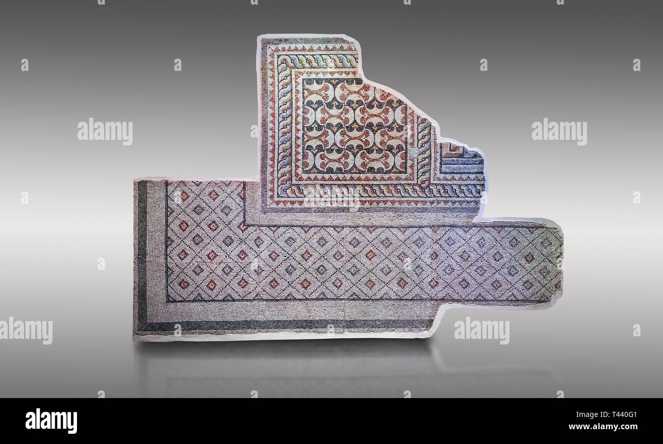 Römische geometrische Mosaiken aus Zeugma. 2nd-3rd Century AD. Das Zeugma Mosaic Museum, Gaziantep, Türkei. Stockfoto