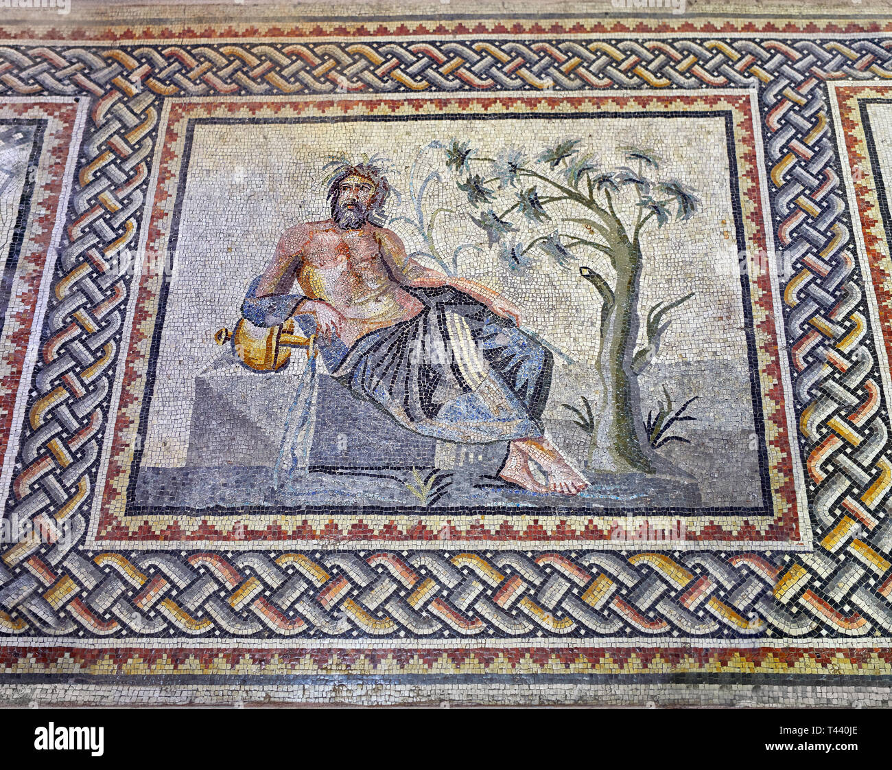 Römische Mosaiken - Der euphrat Götter (Fluss). Euphrat Villa, antike Zeugama, 2. - 3. nachchristlichen Jahrhundert. Das Zeugma Mosaic Museum, Gaziantep, Türkei. Stockfoto