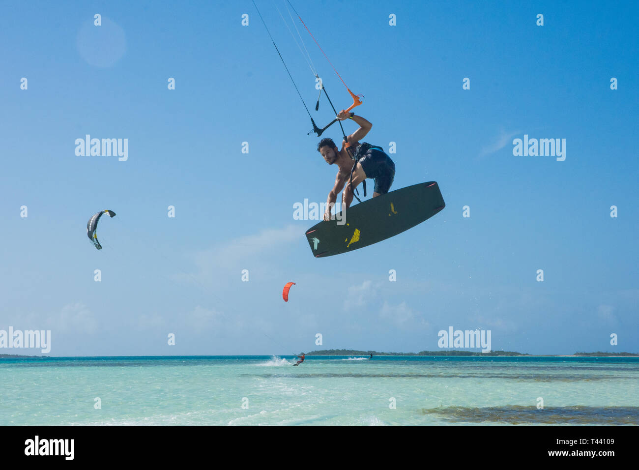 Kitesurf - Los Roques Venezuela Stockfoto