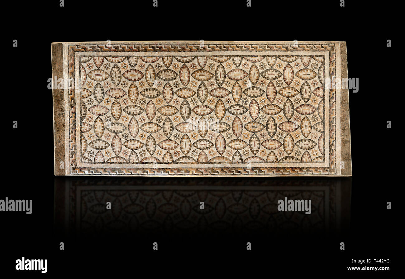 Bilder von einem geometrischen römische Mosaik, von der antiken römischen Stadt Thysdrus. 3. Jahrhundert n. El Djem Archäologische Museum, El Djem, Tunesien. Stockfoto