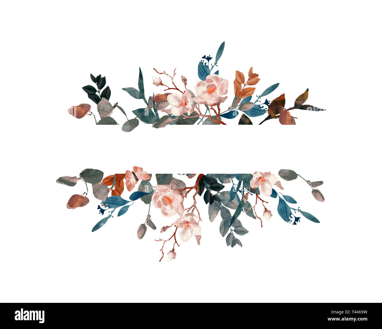 Handgemalten Aquarell blumen Kranz auf weißem Hintergrund. Kranz, Floral  frame, Aquarell Blumen, Rosen, Pfingstrosen und Abbildung von Hand gemalt  Stockfotografie - Alamy