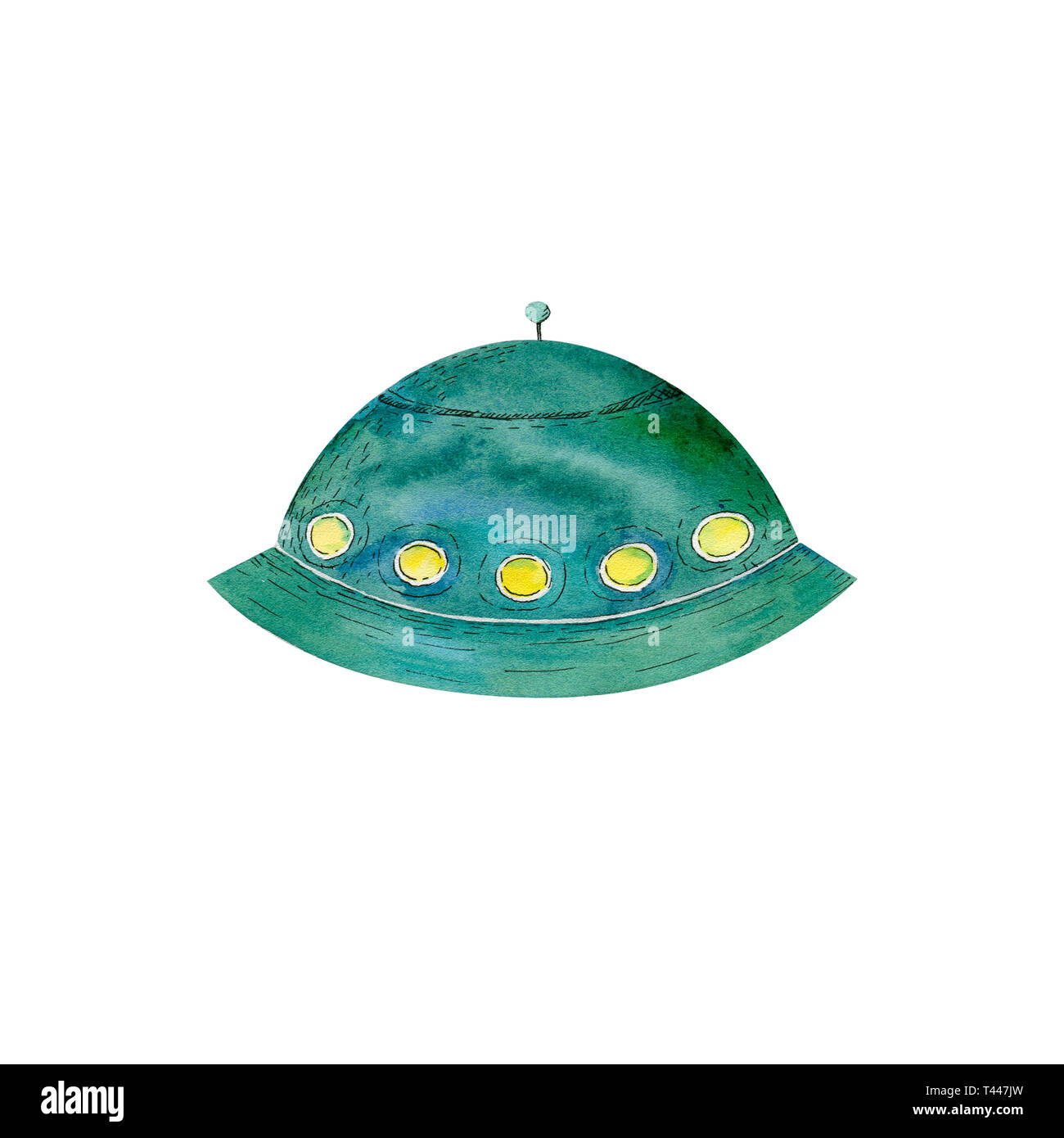 Ufo Aquarell Fliegende Untertasse Charakter Zeichnen Abbildung Geometrische Clip Art Fur Geburtstag Feier Kleidung Auf Hintergrund Drucken Stockfotografie Alamy