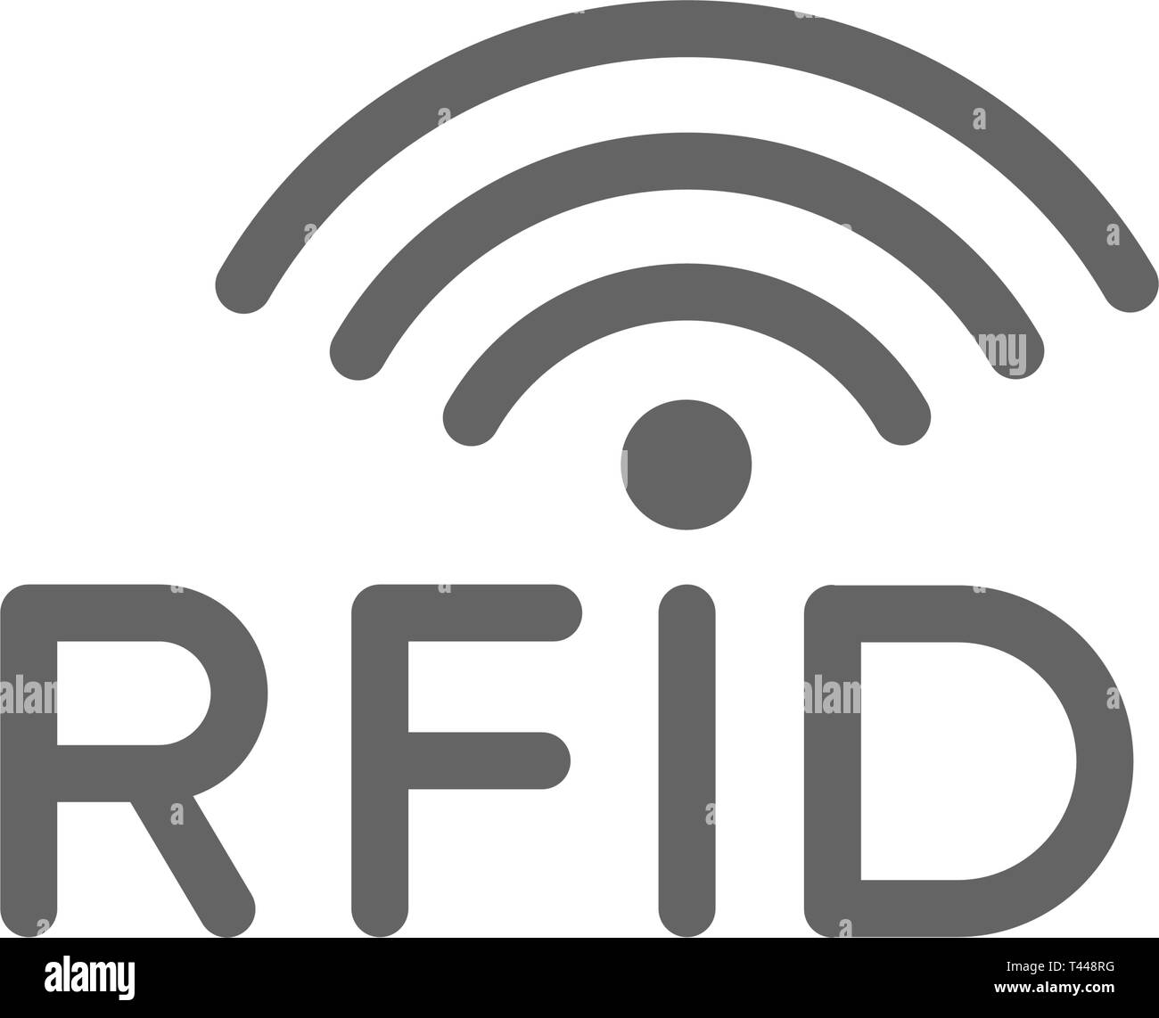 Mit radio Funkwellen RFID-Symbol Leitung. Stock Vektor