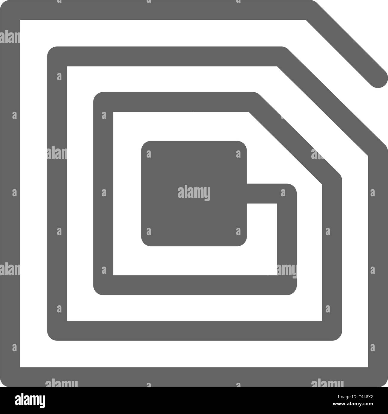 RFID-Chip Symbol Leitung. Stock Vektor
