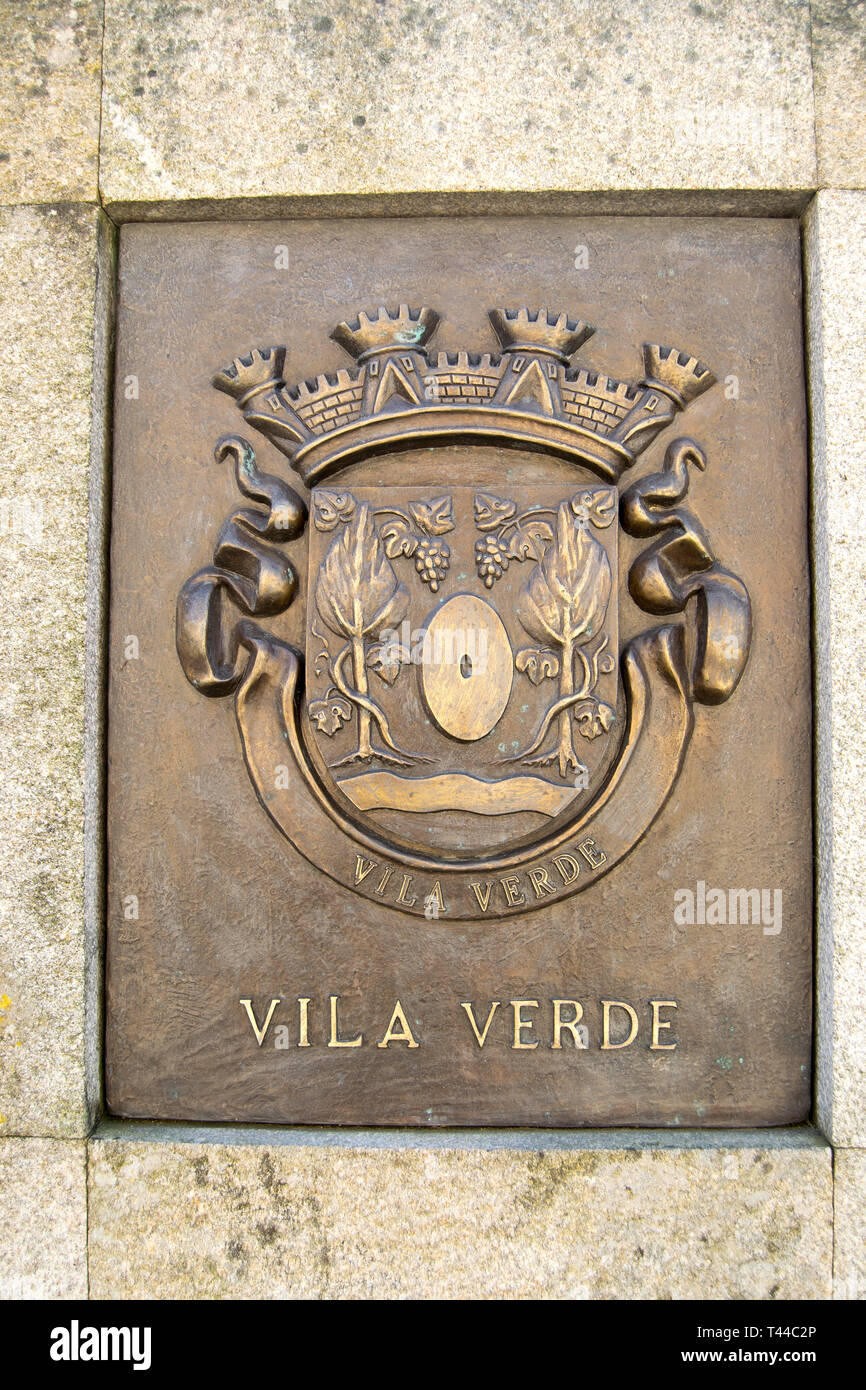 Vila Verde Stadt Braga Kommunale Logos in Portugal Stockfoto