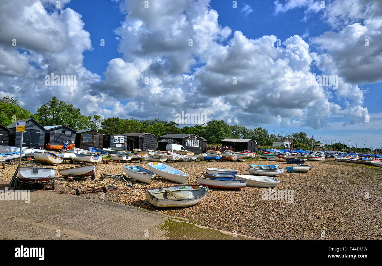 Orford Quay, Orford, Suffolk, Großbritannien Stockfoto