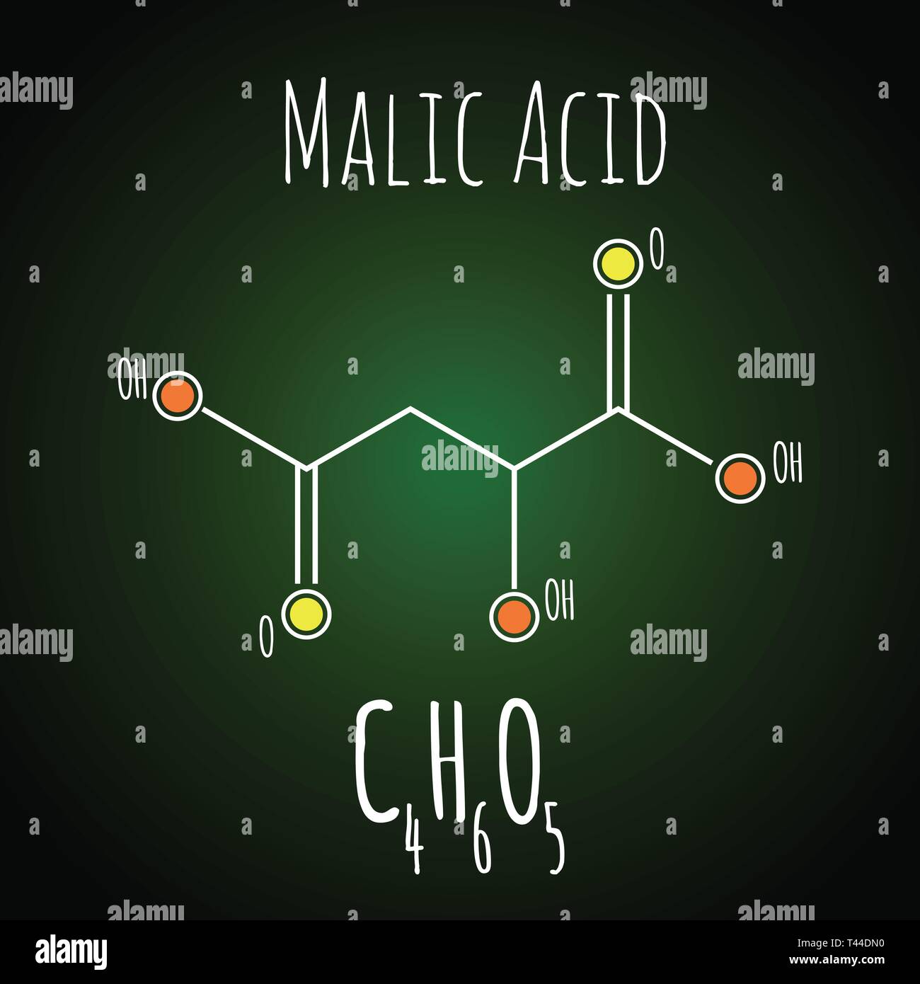 Apfelsäure Formel. Chemie Wissenschaft Vector Illustration Stock Vektor