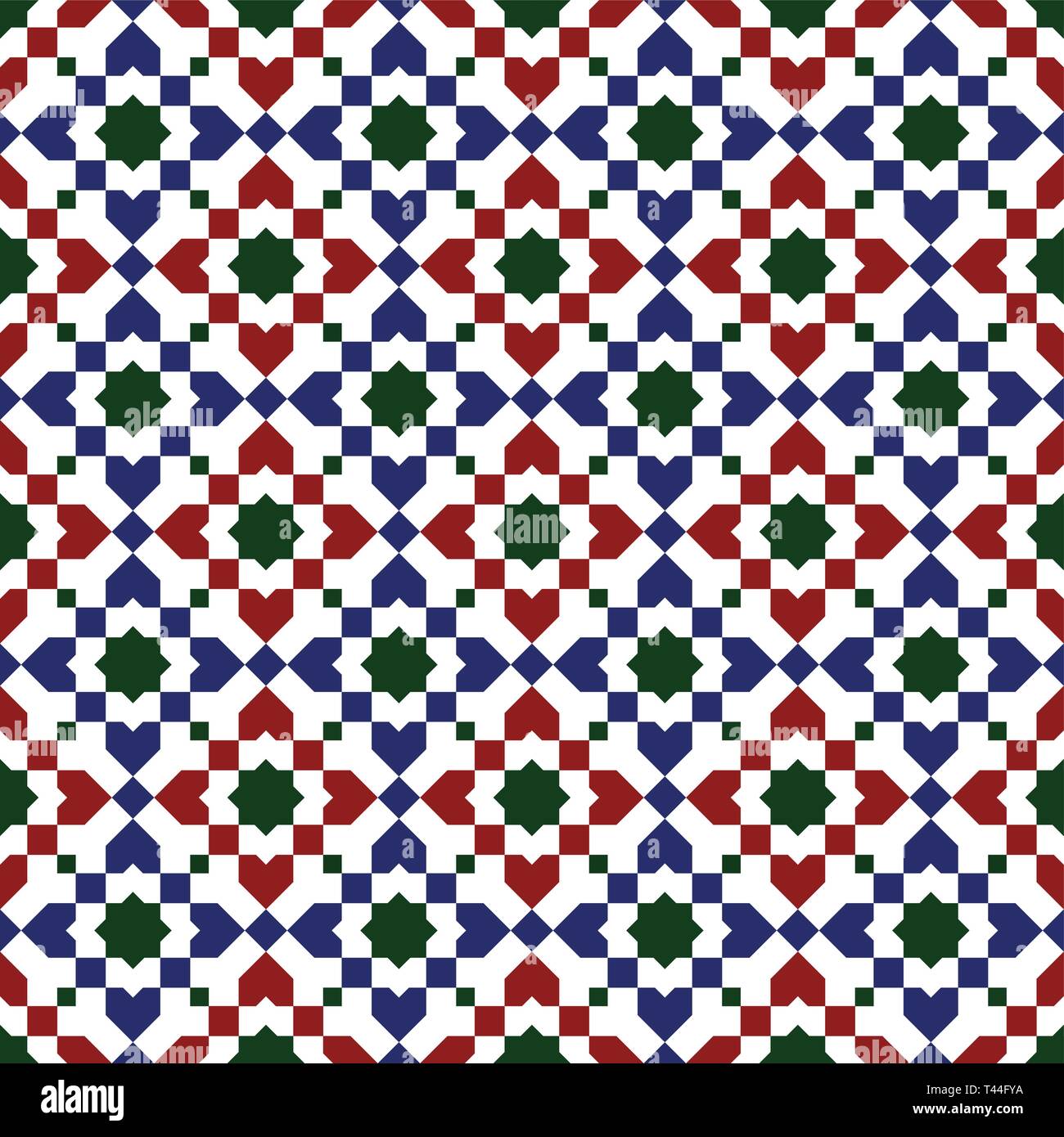 Im marokkanischen Stil Mosaik Verzierung. Nahtlose Mosaik Fliese Muster Stock Vektor