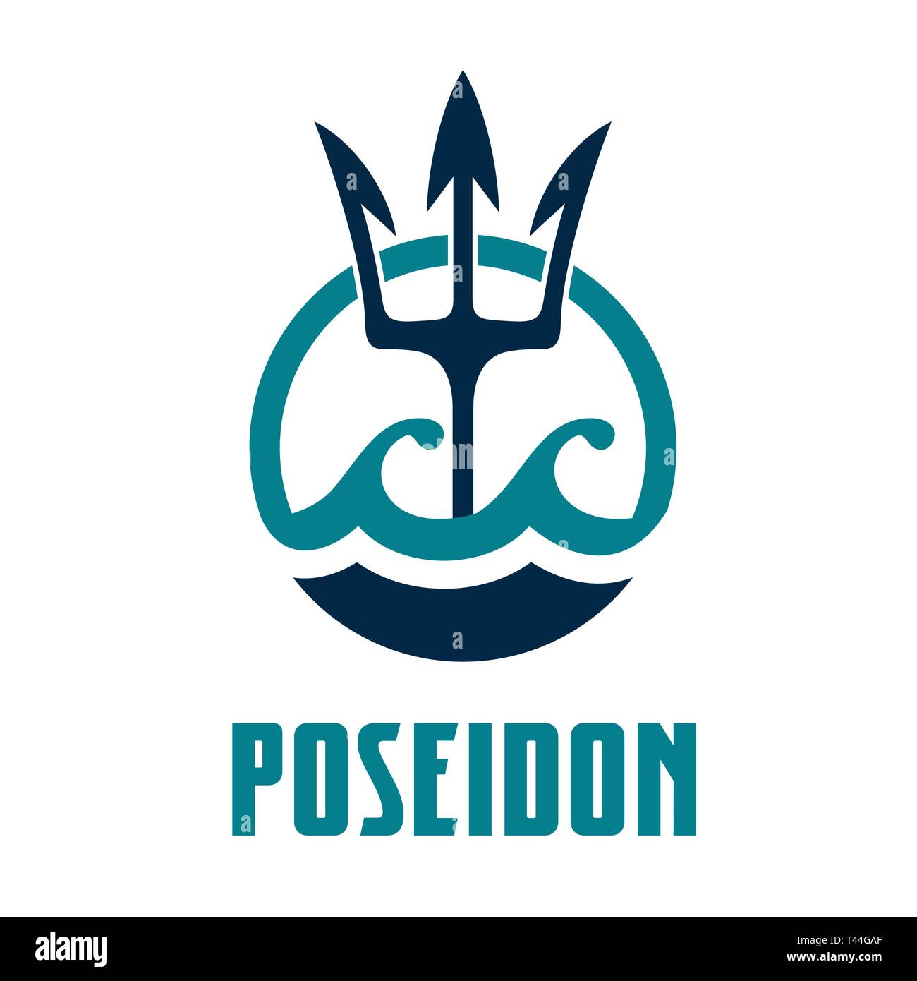 Vektor Bild von Poseidons Dreizack. Poseidon Vorlage Logo Design. Stock Vektor