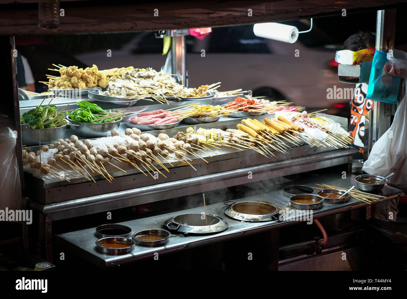 Lok Lok Street Food gefunden in Asien Stockfoto