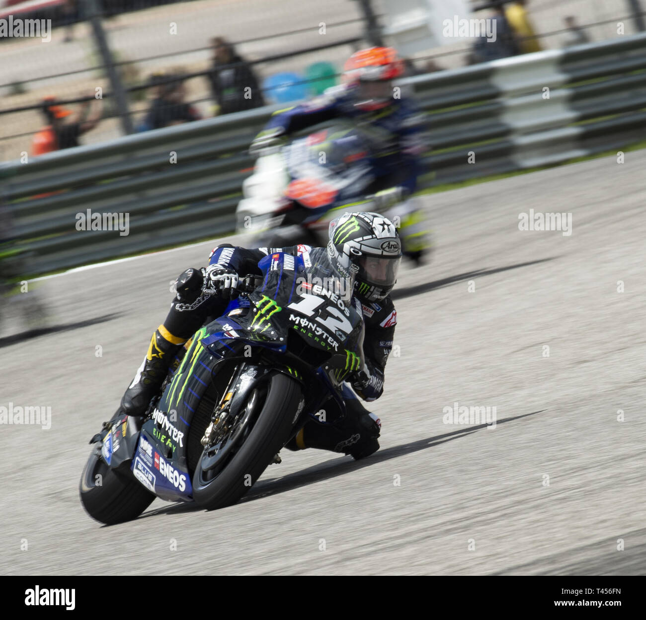 Austin, Texas, USA 13 Apr, 2019. 12' "MAVERICK VINALES'' von Monster Energy Yamaha MotoGP, Konzentration gehen Intro drehen 6. Credit: Hoss McBain/ZUMA Draht/Alamy leben Nachrichten Stockfoto