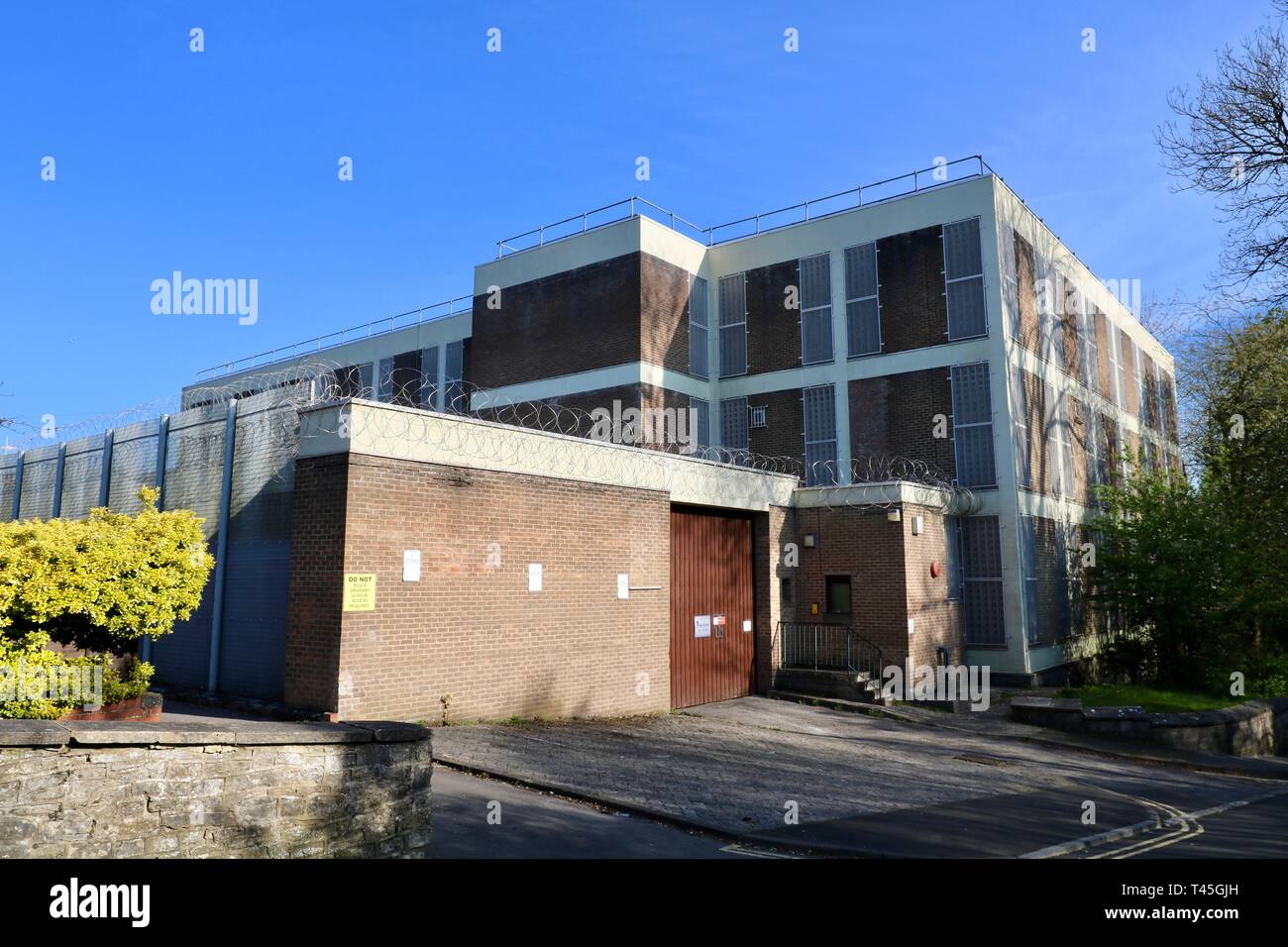 Shepton Mallet Gefängnis, Eingang auf Frithfield Lane Stockfoto