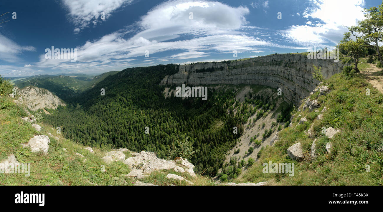 Creux du Van, der "Grand Canyon der Schweiz" in der Nähe von Neuchastel Stockfoto