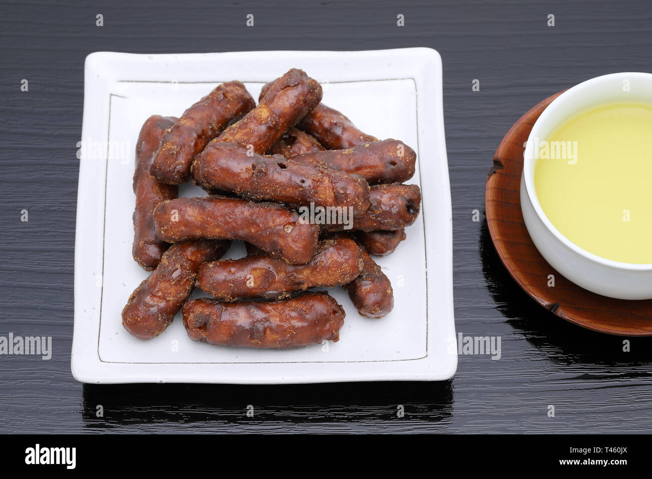 Traditionelle japanische Snacks, Karinto braun oder schwarz Sugar Cookies Stockfoto