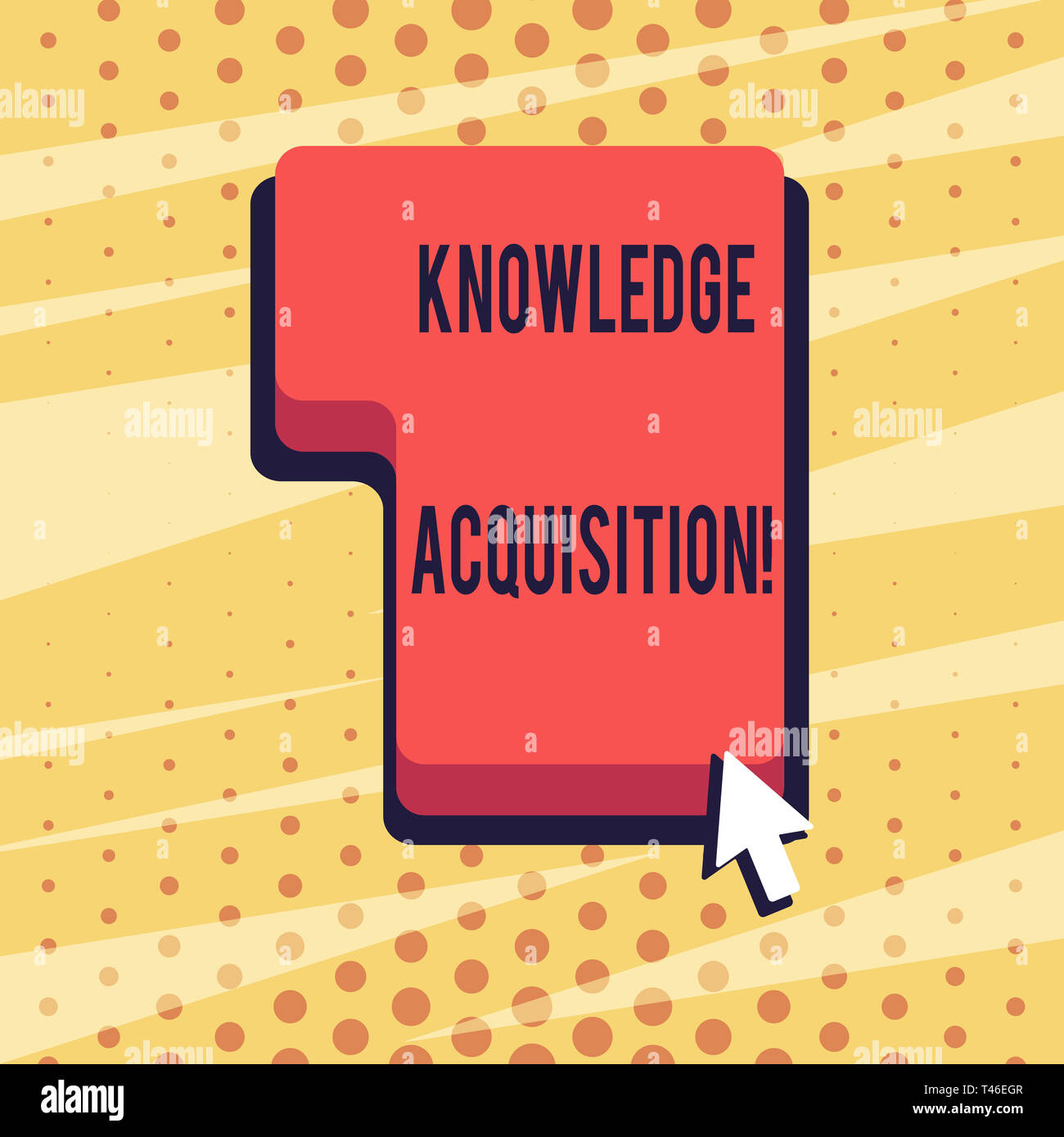 Handschrift text Wissenserwerb. Konzeptionelle foto Prozess der Extraktion von Wissen aus einer Hand Richtung zu drücken, oder klicken Sie auf die rote Tastatur Stockfoto