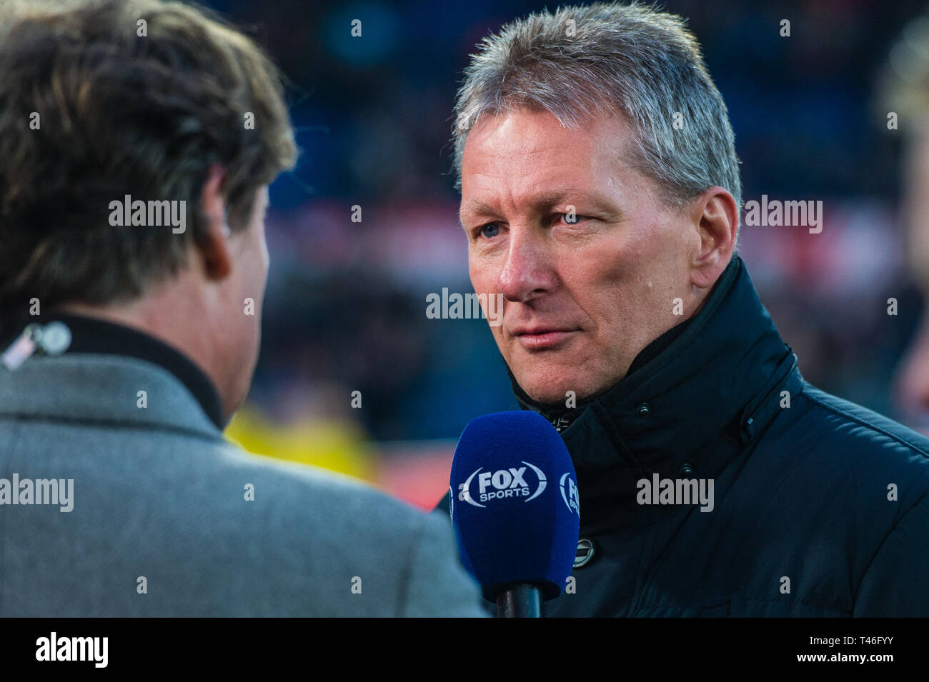 13. April 2019 in Rotterdam, Niederlande Fußball der niederländischen Eredivisie Feyenoord v Heracles Almelo Heracles Almelo Trainer Frank Wormuth Stockfoto