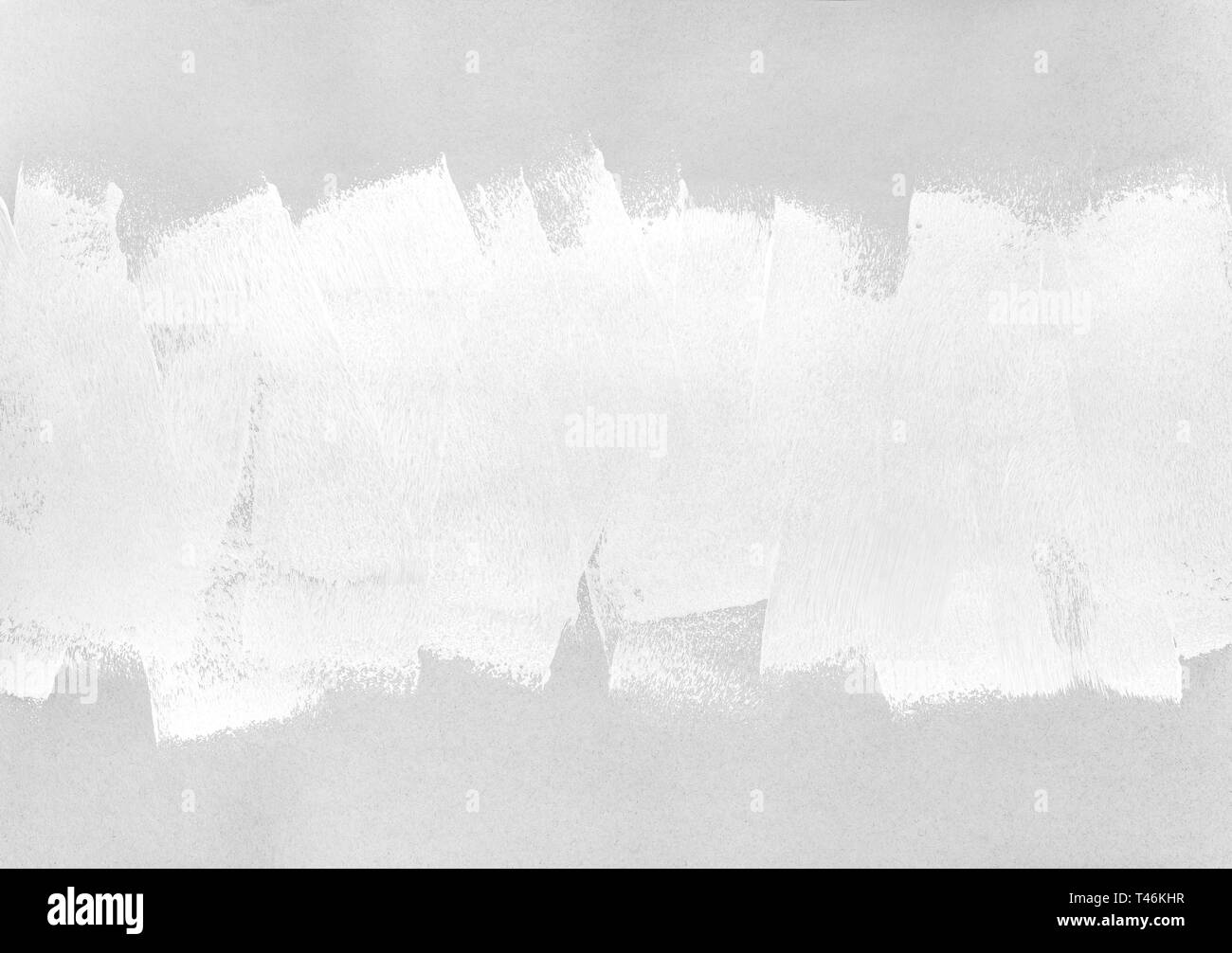 Abstrakte Acryl handgemalte Hintergrund. farbroller Pinselstrichen auf grauem Papier Stockfoto