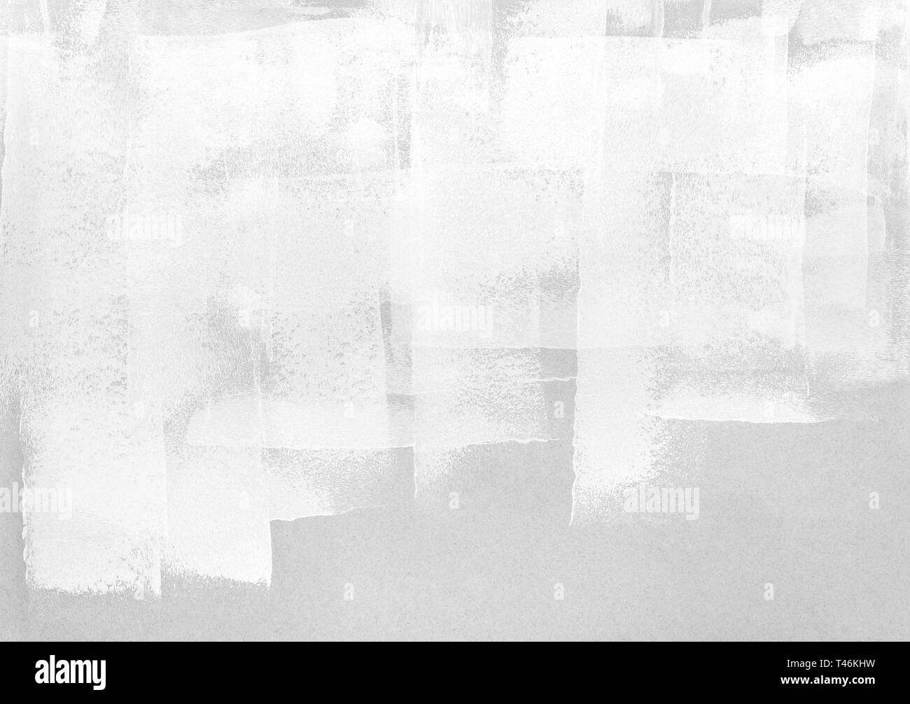 Weiße Farbe roller Anschläge auf grauem Papier. Abstrakte Textur Hintergrund Stockfoto