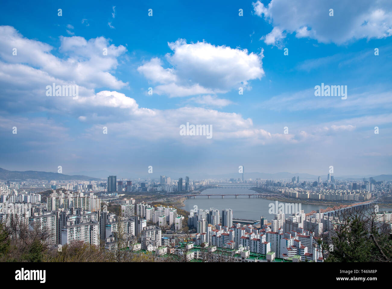 Die Han River Scenic Area in Seoul, der Hauptstadt Südkoreas. Stockfoto