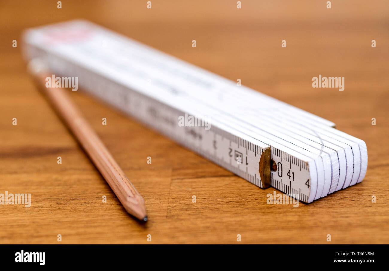 Alten hölzernen Maßstab Stockfoto