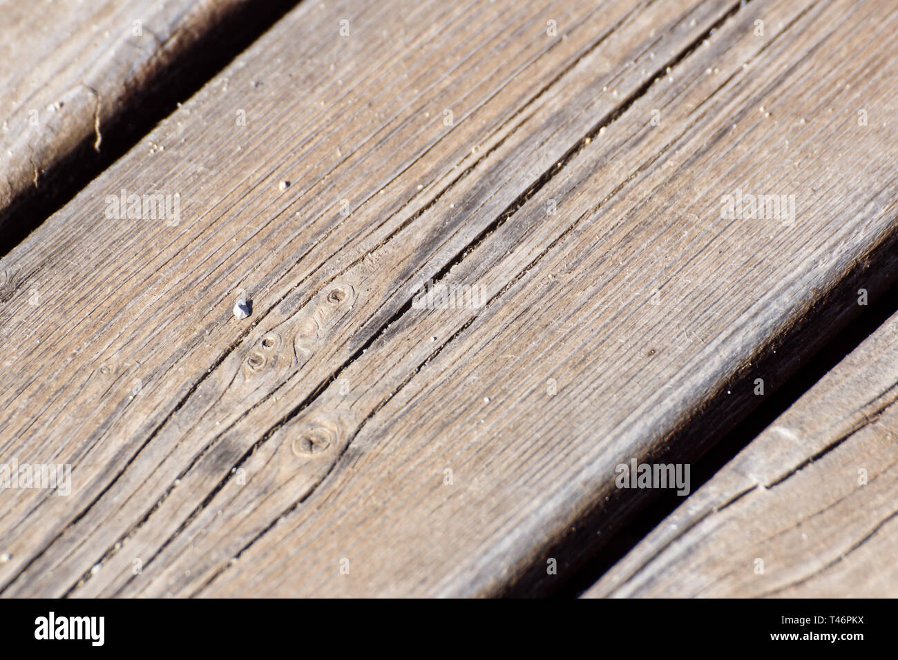 Holz Textur, Holzbrett Korn Hintergrund, Schreibtisch in der Perspektive, gestreifte Holz, alte Tabelle oder Bodenblech Stockfoto