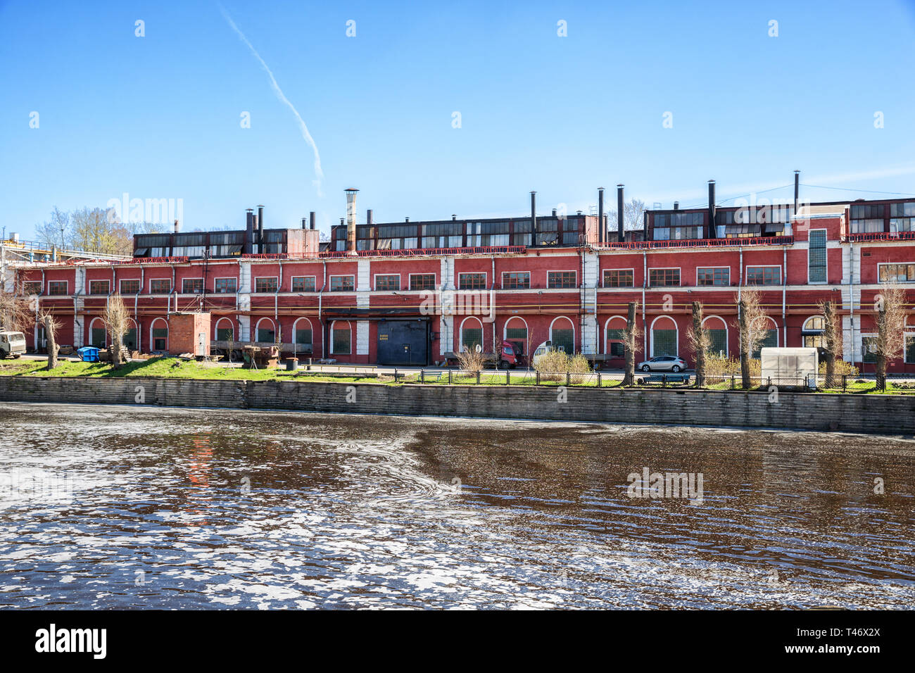 Admiralty Izhora Pflanzen. Eine der Werkstätten der Anlage ist das große Iron-Rolling Pflanze, Kolpino, St. Petersburg, Russland Stockfoto