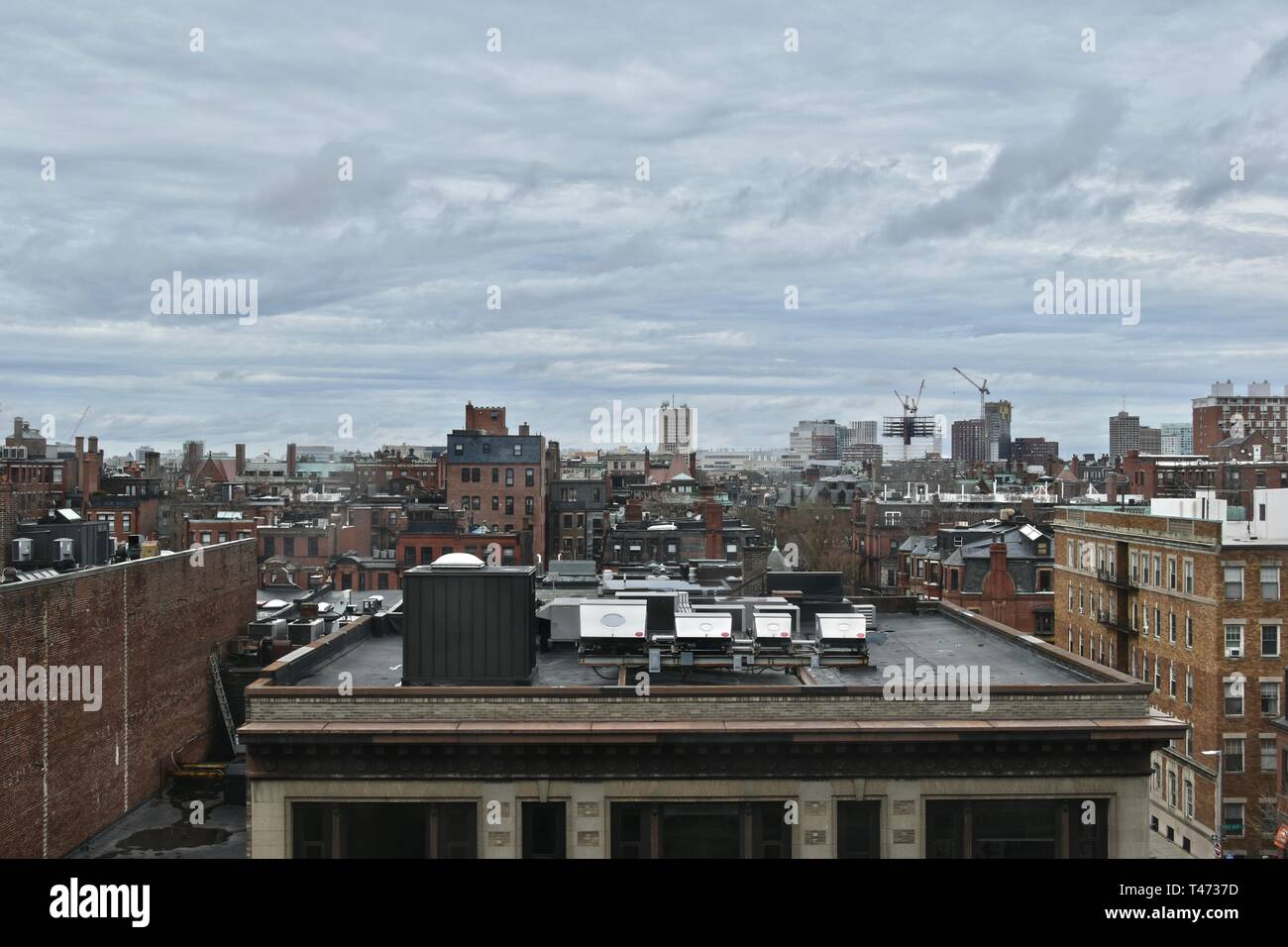 Die Boston Back Bay Skyline von oben Hynes Convention Center, Boston, Massachusetts gesehen