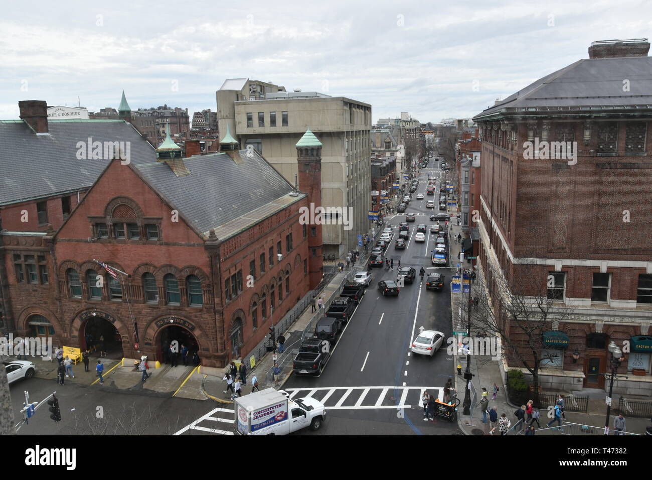 Die Boston Back Bay Skyline von oben Hynes Convention Center, Boston, Massachusetts gesehen