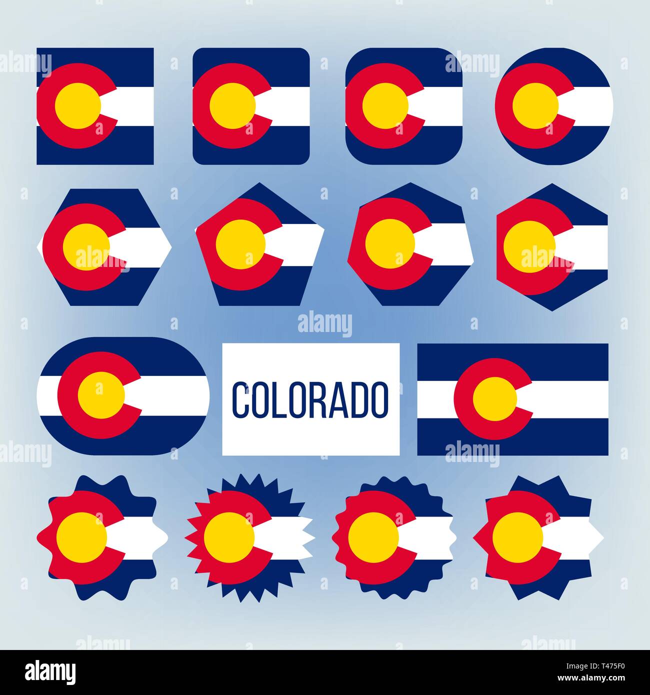 Colorado State verschiedenen Formen Vektor Flags gesetzt Stock Vektor