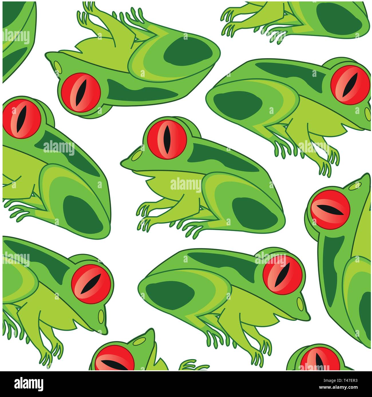 Vector Illustration der Karikatur des Frosch dekorative Muster  Stock-Vektorgrafik - Alamy