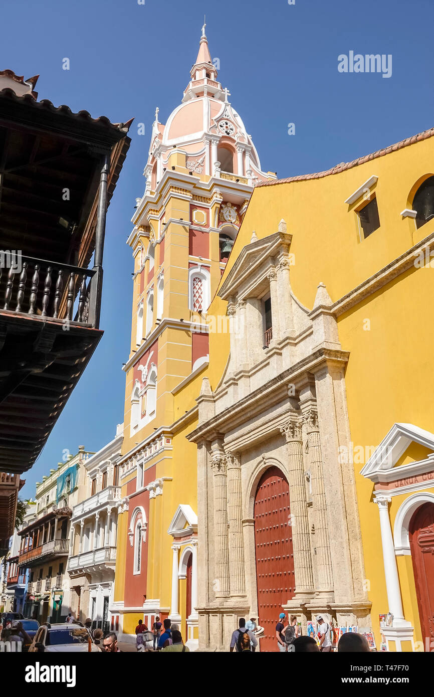 Cartagena Kolumbien, Kathedrale Metropolitana de Santa Catalina de Alejandria, Kathedrale der Stadt, Basilika der Heiligen Katharina von Alexandria. b Stockfoto