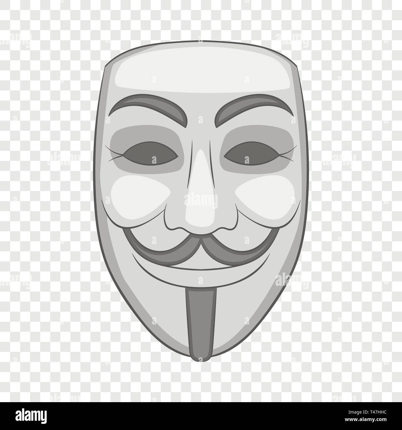 Hacker oder anonymen Maske Symbol, Cartoon Stil Stock Vektor