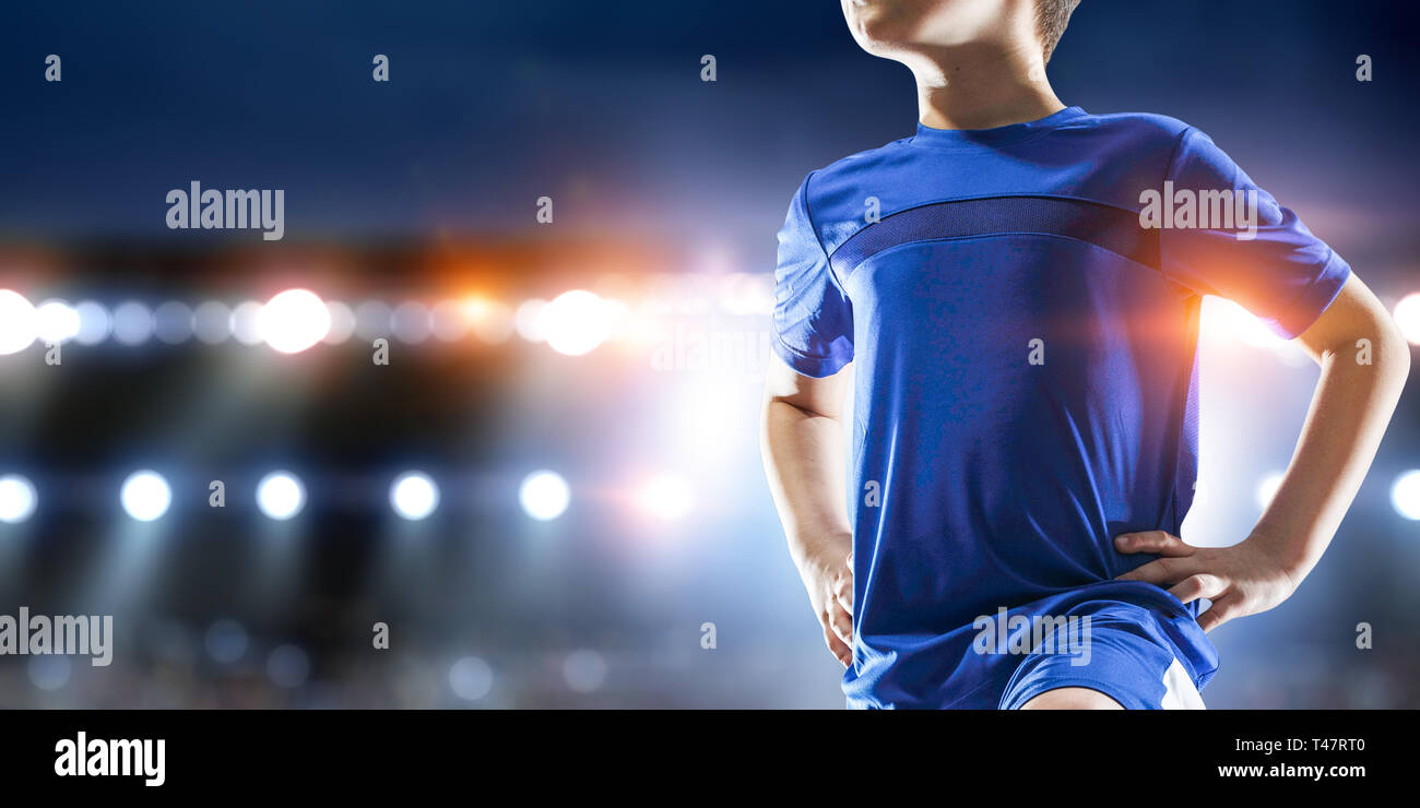 Wenig Fußball-Meister. Mixed Media Stockfoto