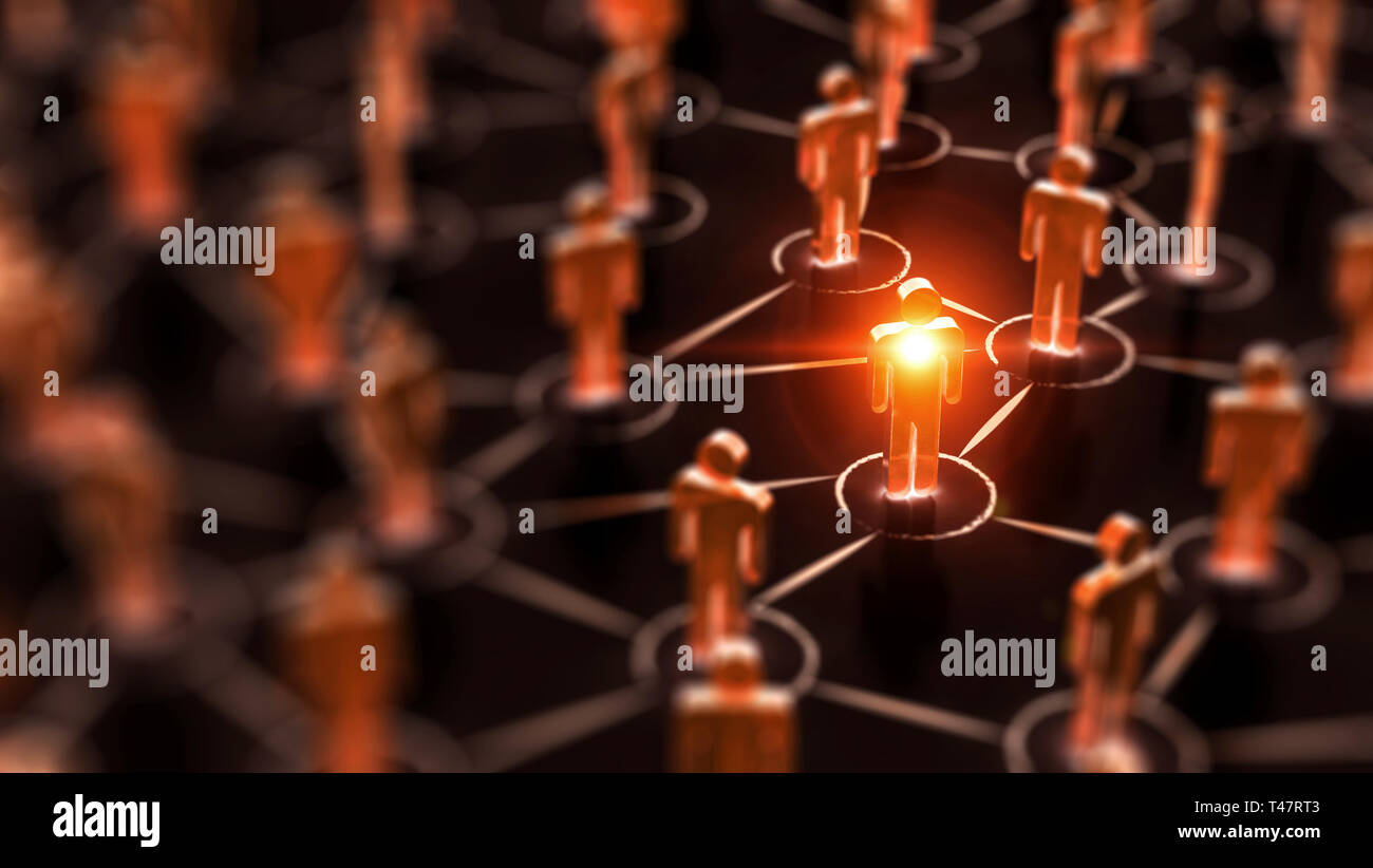 Abstrakte soziale Netzwerk Konzept, die menschlichen Figuren. Stockfoto