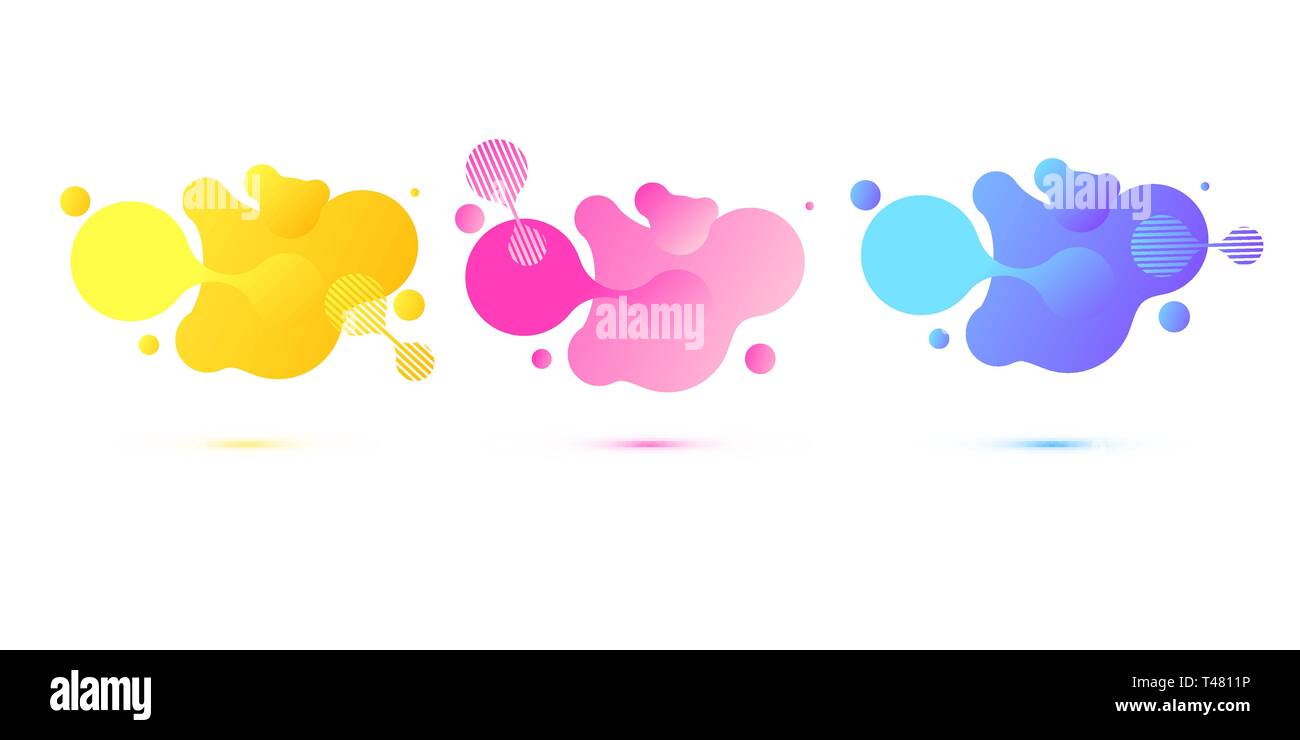 Abstrakte geometrische Formen. Flüssige gradient Banner auf weißem Hintergrund. Fluid vector Hintergrund. Gradient geometrische Banner mit fließenden Stock Vektor