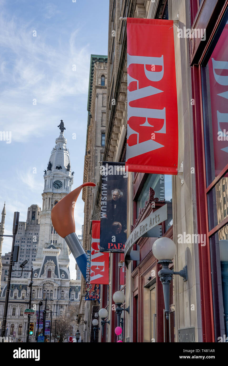 Pennsylvania Akademie der Bildenden Künste, Stadtzentrum Philadelphia, Pennsylvania, auf der Broad Street Stockfoto