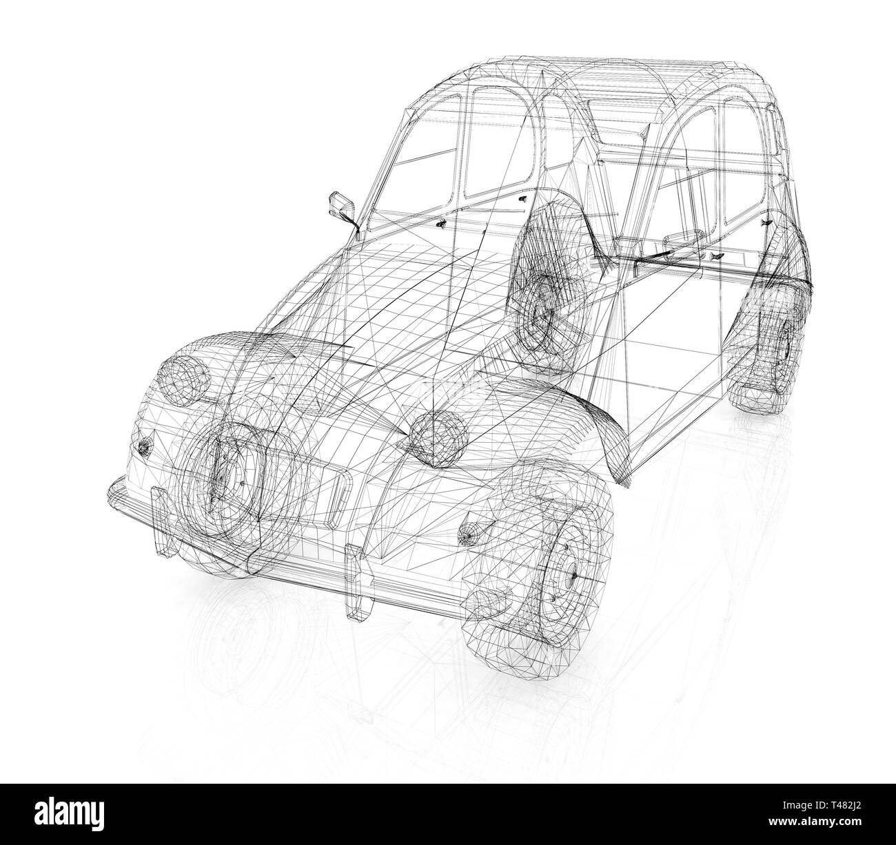 3d-modell retro Auto Stockfoto