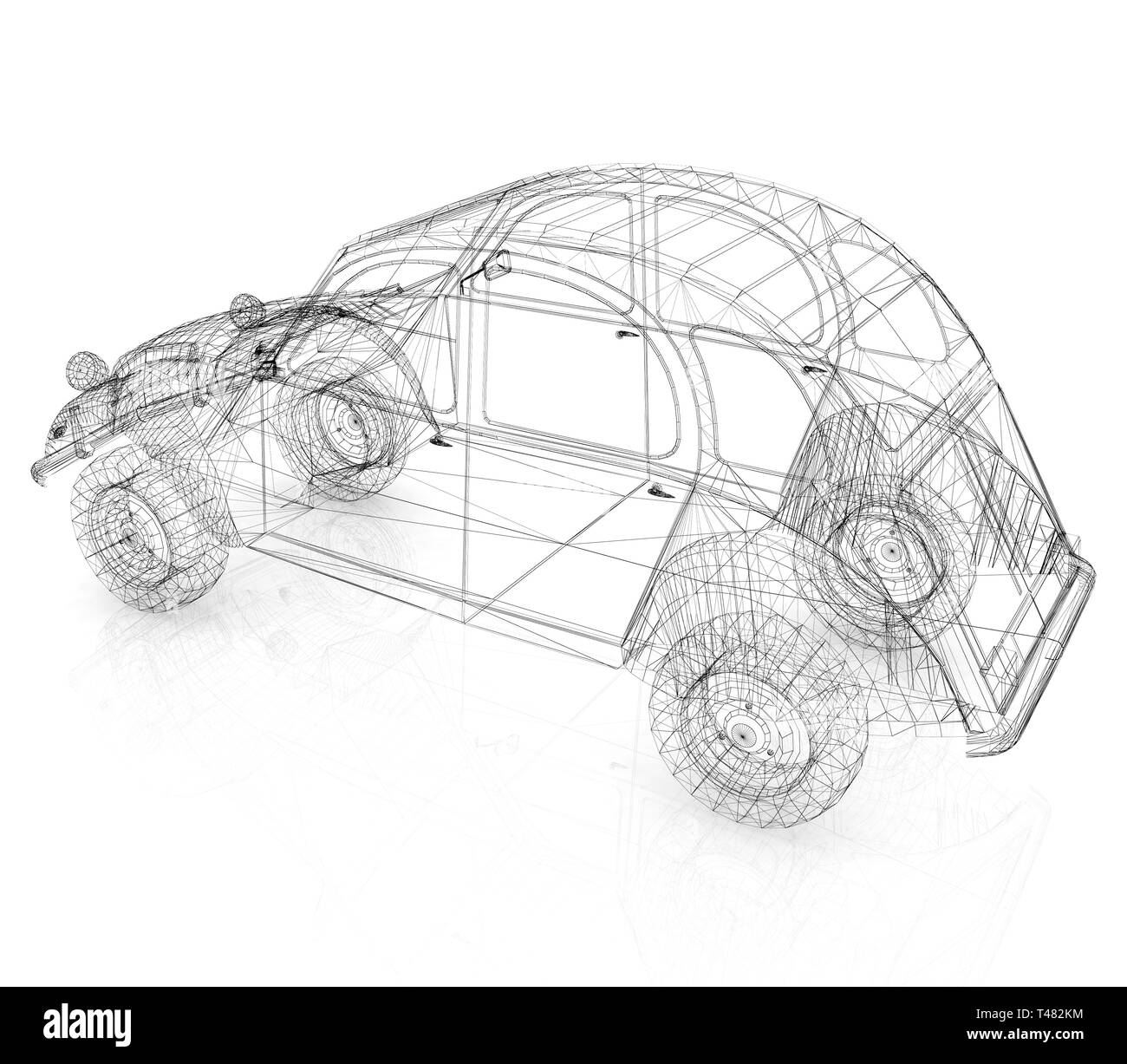 3d-modell retro Auto Stockfoto