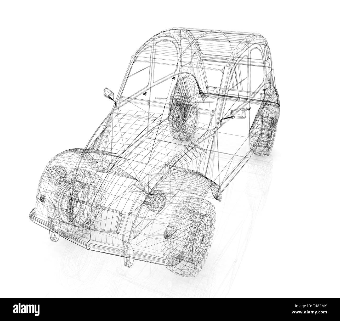 3d-modell retro Auto Stockfoto
