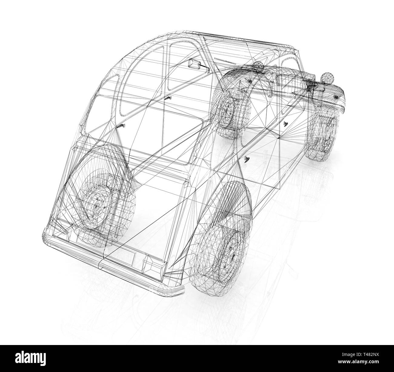 3d-modell retro Auto Stockfoto