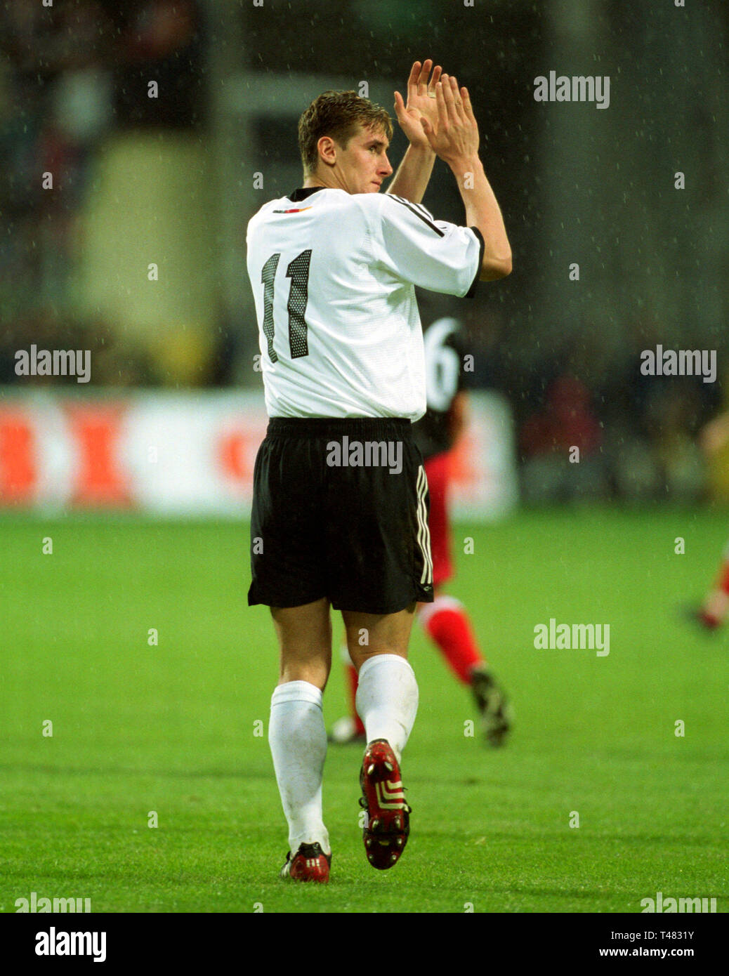 Bay-Arena Leverkusen Deutschland 18.5.2002, Fußball international freundlich, Deutschland gegen Österreich 6:2 - - - Miroslav Klose (GER) Stockfoto