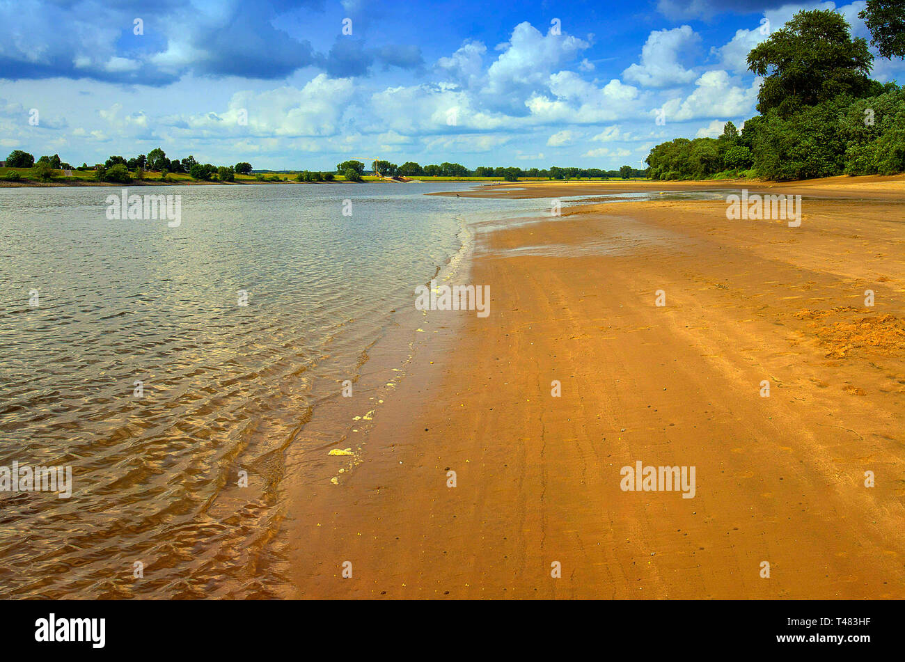 Deutschland Elba Fluss Sand, Strand, Sommer, ein schöner Ort zum Entspannen Stockfoto