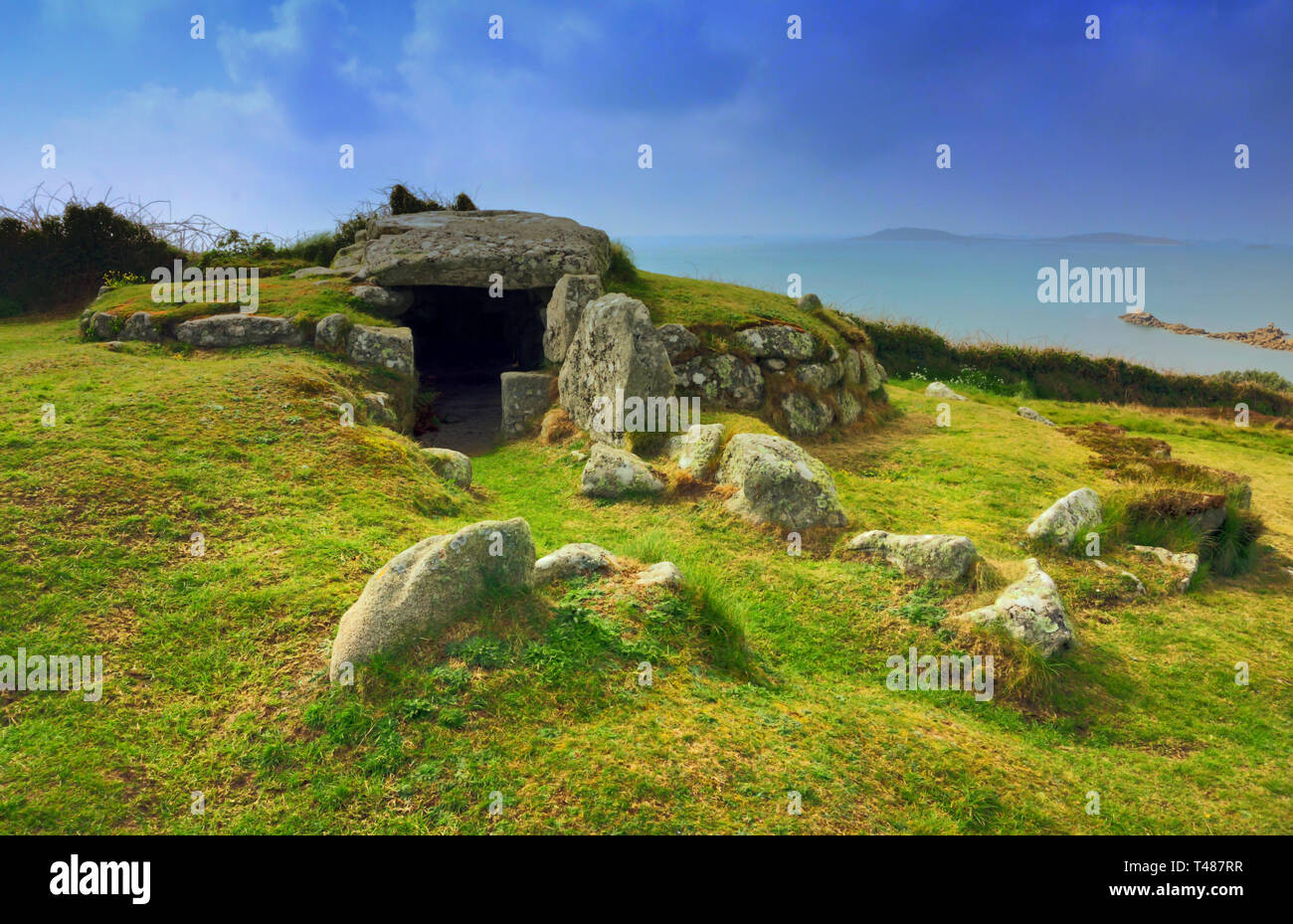 Der Bant Carn, Alte Grabkammer, die St Mary's, Isles of Scilly Stockfoto