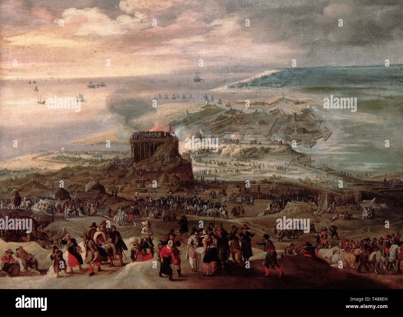 Belagerung von Ostende (1601-1604) - Peter Snayers. Die Belagerung von Ostende war eine dreijährige Belagerung der Stadt Ostende während des 80-jährigen Krieges und die Anglo-Spanischen Krieg Stockfoto