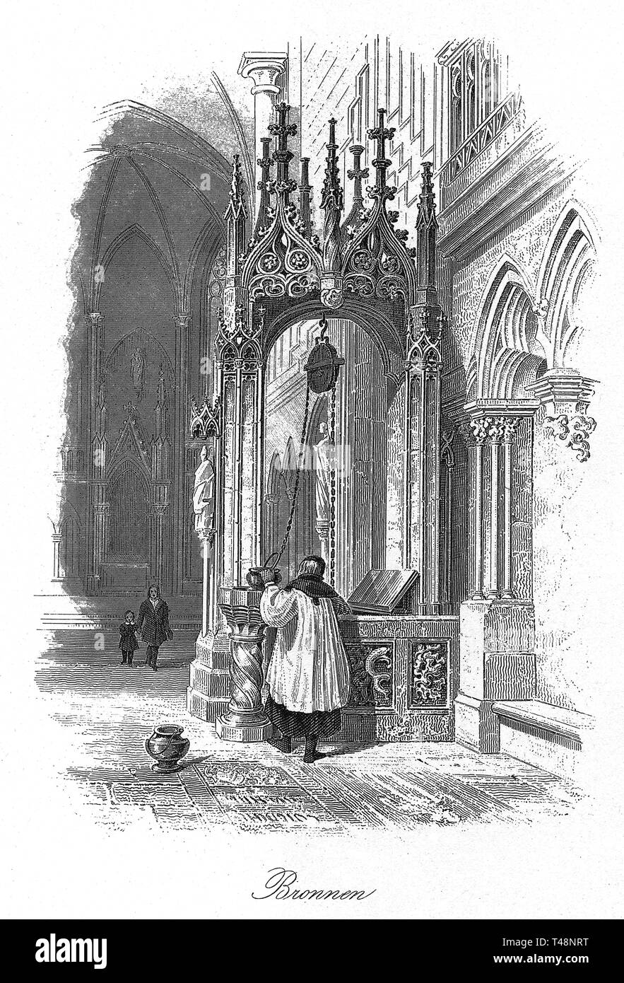 Kathedrale, Regensburg, Zeichnung von E.Gerhardt, Stahlstich von J. Poppel, 1840-1854, Königreich Bayern, Deutschland Stockfoto