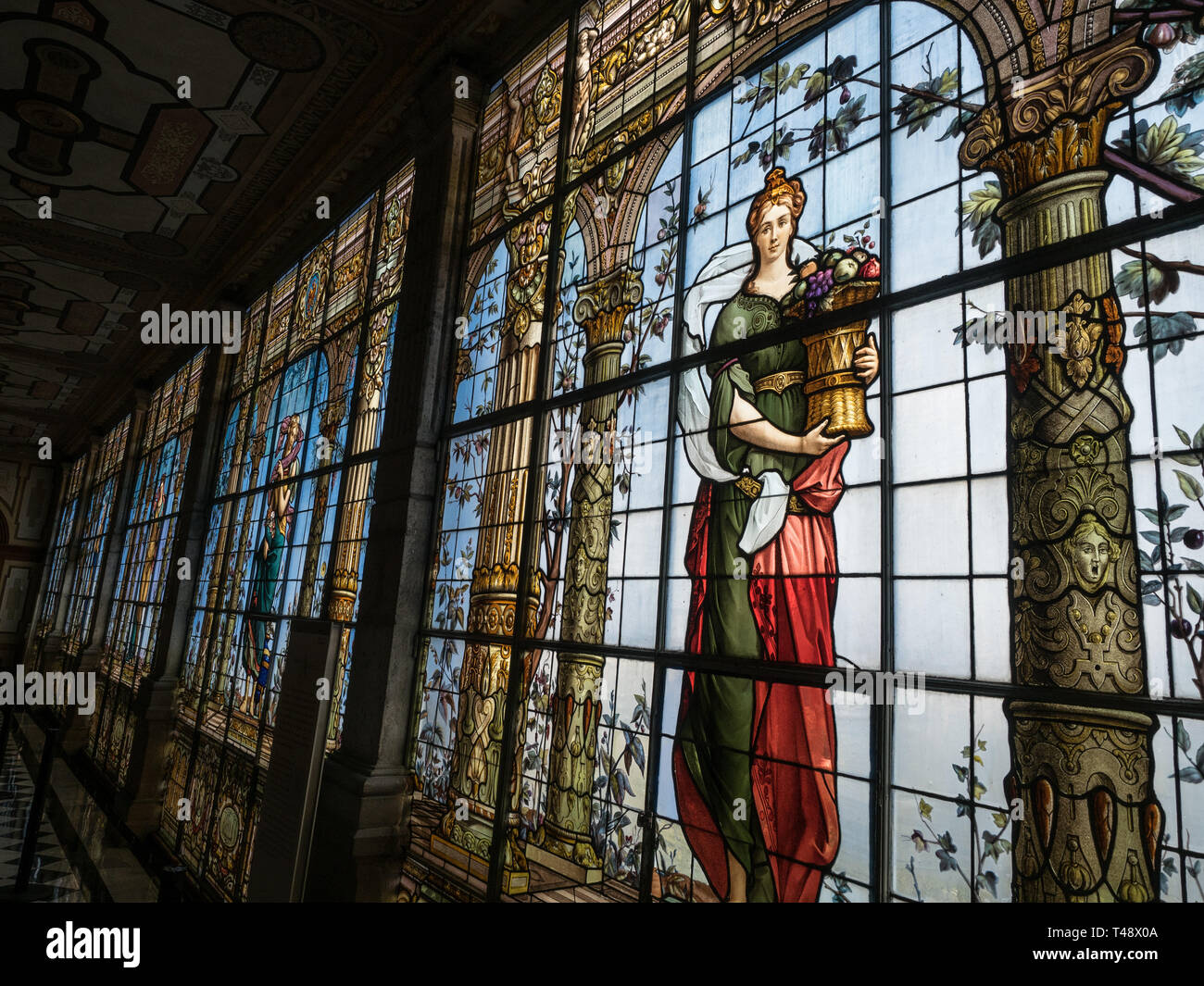 Buntglasfenster im Schloss Chapultepec Stockfoto