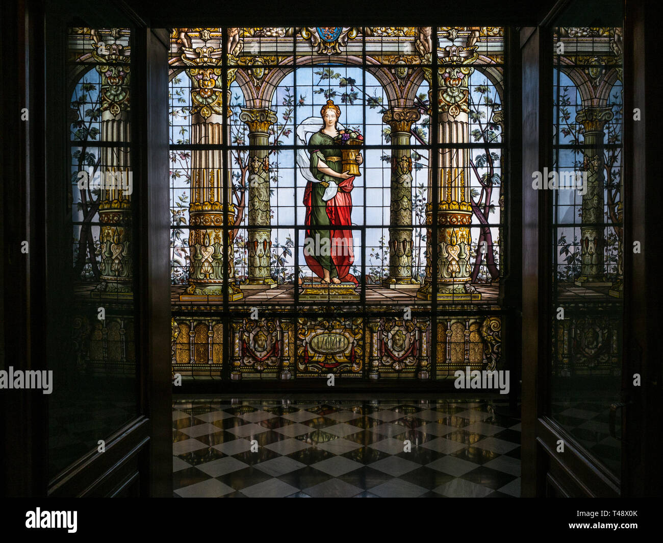 Buntglasfenster im Schloss Chapultepec Stockfoto