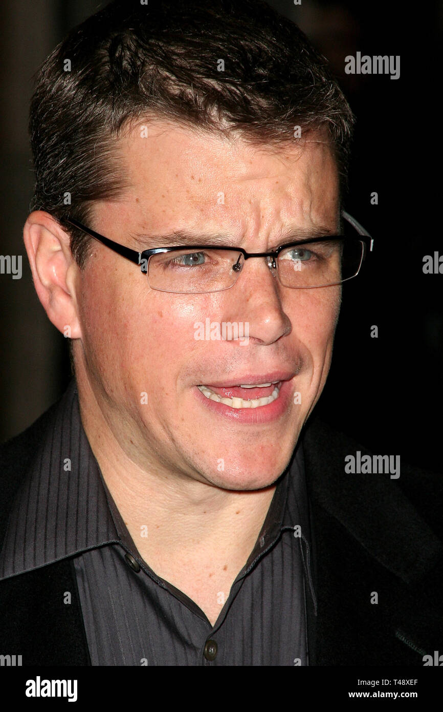 New York, USA. 07 Jan, 2007. Matt Damon 2006 auf der New Yorker Filmkritiker Circle Awards im Supper Club am Januar 07, 2007 in New York, NY Credit: Steve Mack/S.D. Mack Bilder/Alamy Stockfoto