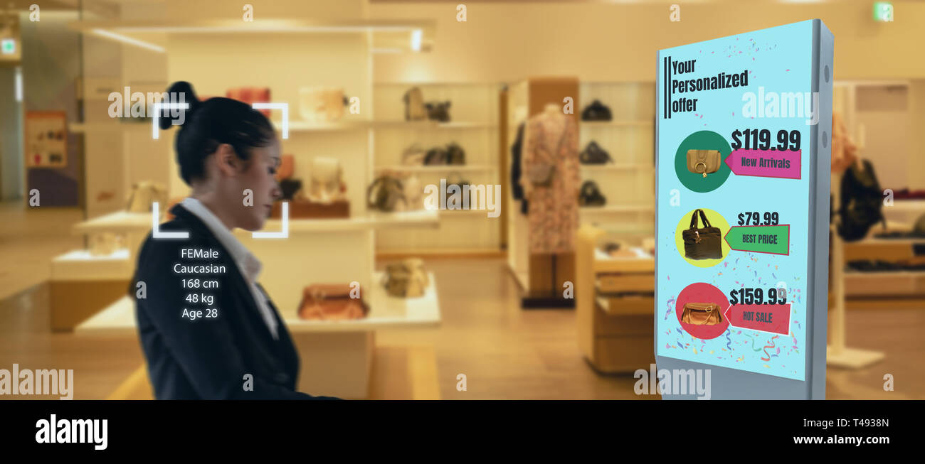 Iot maschinelles Lernen mit menschlichen, Objekterkennung, die künstliche Intelligenz verwenden, um analytische Konzept, es erfindet Vorhersage der Kunde Stockfoto