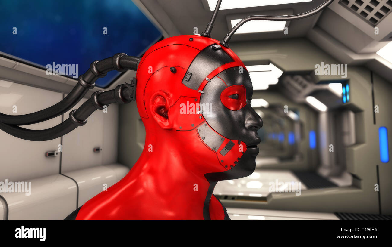 3D-Render. Klonen von humanoiden Abbildung Stockfoto